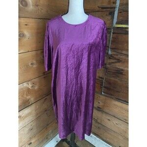 J. Jill Velvet Look T-Shift Dress Women’s L Sugar Beet Relaxed Fit